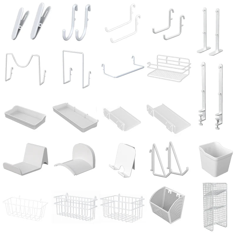 Pegboard Wall Organizer with Shelves for Office & Study Room - Tool-Free, Scratch-Resistant, Easy to Install