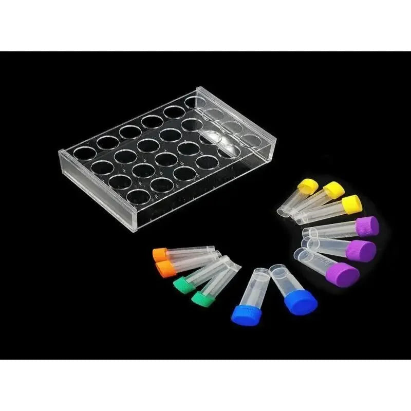 Laboratory Test Tubes Set 1-10ml with Screw Caps, Clear Sample Containers for Science & Chemistry