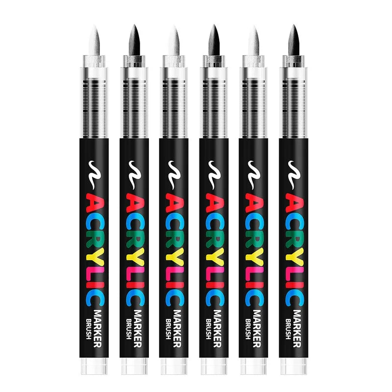 Acrylic Paint Pen Set 12 Colors Markers for Wood Canvas Rock Painting Gift - Black White Gold Silver