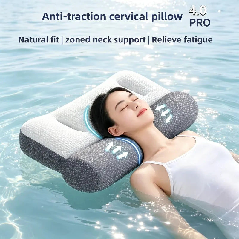Reverse Traction Pillow for Neck Support - Soybean Fiber Cervical Pillow