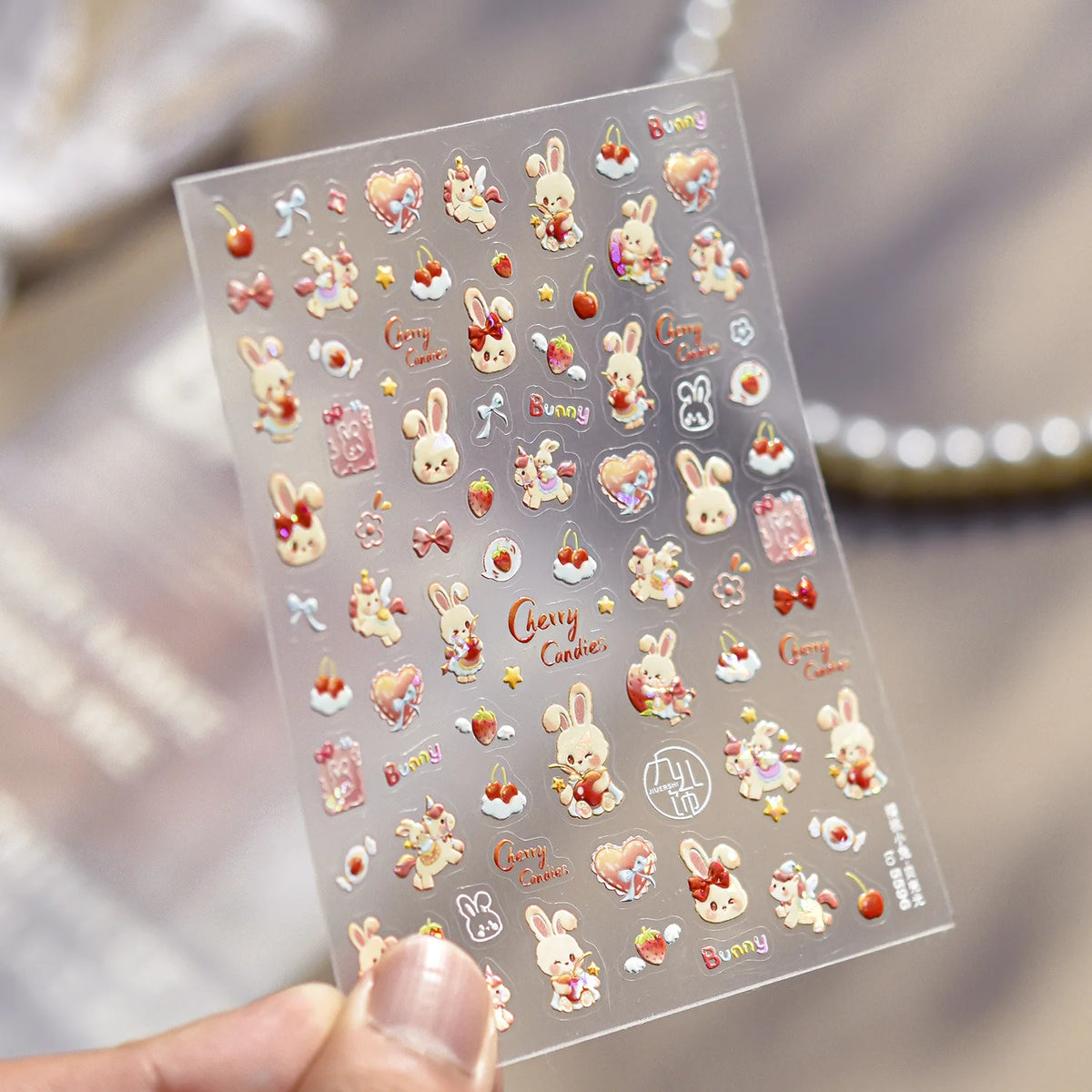 Cute Cat Nail Stickers - 3D Embossed Jelly Pink & Cartoon Paw Designs