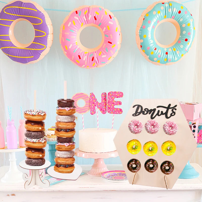 Wooden Donut Stand Wall Decor for Weddings and Parties - Dessert Display