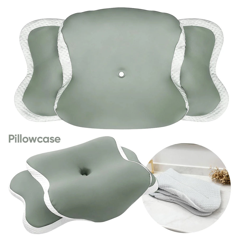 Memory Foam Cervical Pillowcase - Cooling Fabric Pillow Protector Bedding Cover