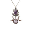 Triple Moon Pendant Necklace Jewelry with Multiple Metal Colors
