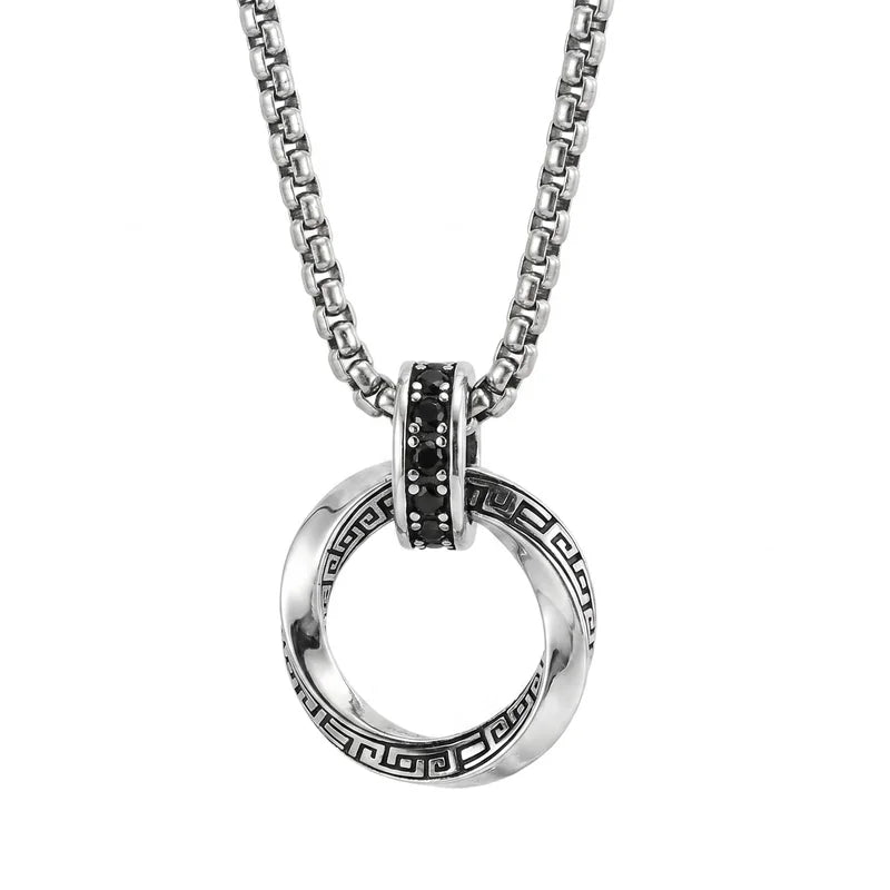 Sterling Silver Necklace Pendant for Women & Men Vintage Hip Hop Jewelry Gift