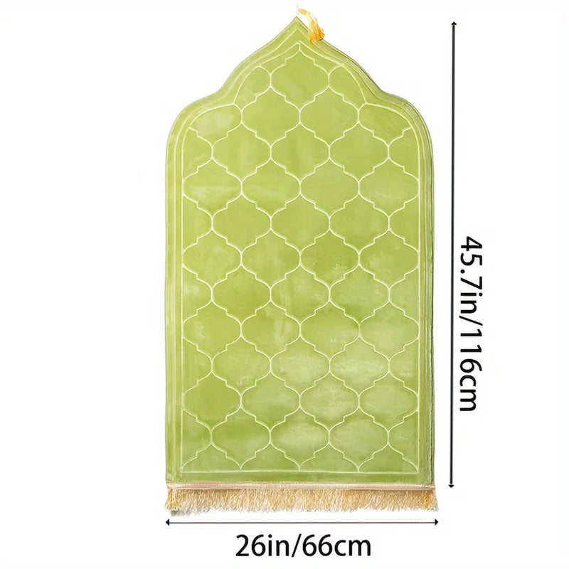 Thick Soft Prayer Mat with Tassel – Portable Embossed Cushion for Multiple Scenes