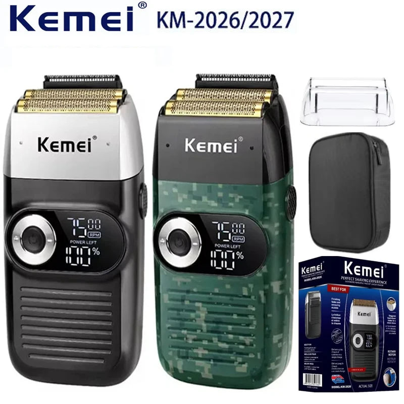 Rechargeable Electric Razor & Beard Trimmer for Men - LCD Display, 2-in-1 Shaving & Trimming
