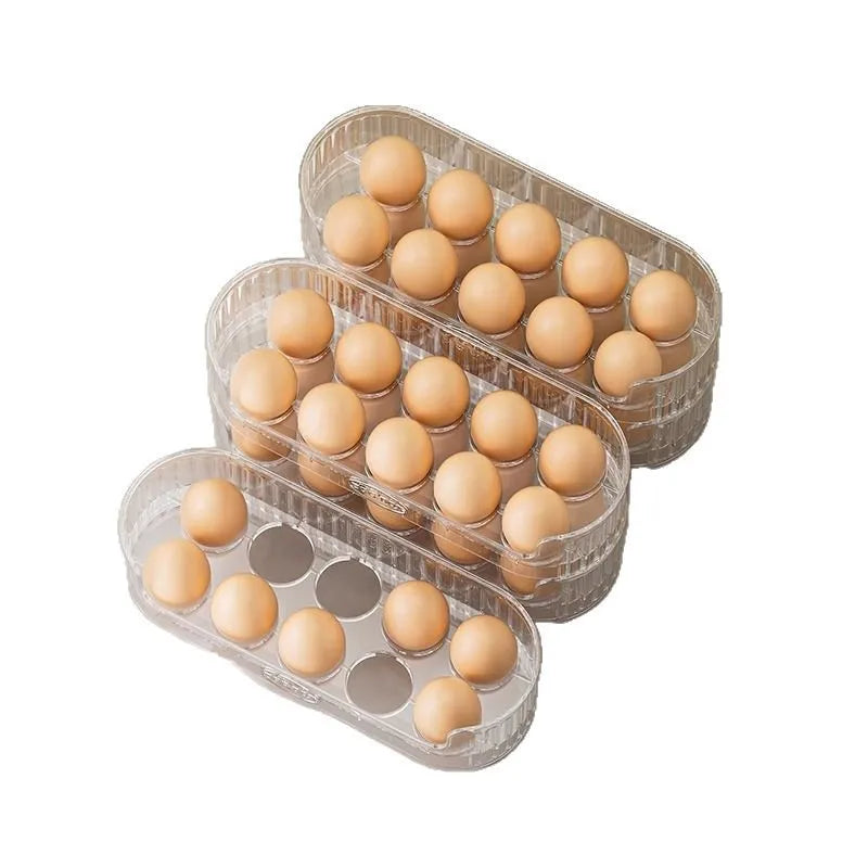 Space-saving Egg Organizer Container with 10-grid Refrigerator Storage Box