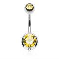 Crystal Belly Button Piercing Set Stainless Steel Navel Barbell Variety Pack
