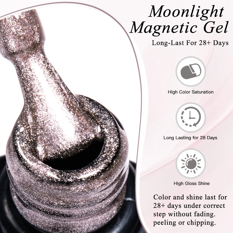 Holographic Magnetic Gel Nail Polish - Semi-Permanent UV Soak Off Varnish