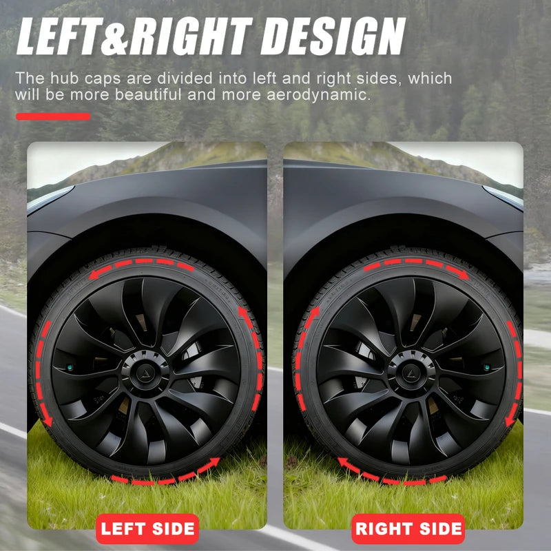 4PCS Tesla Model 3 18 Inch Performance Wheel Hub Caps - Full Rim Cover Accessories