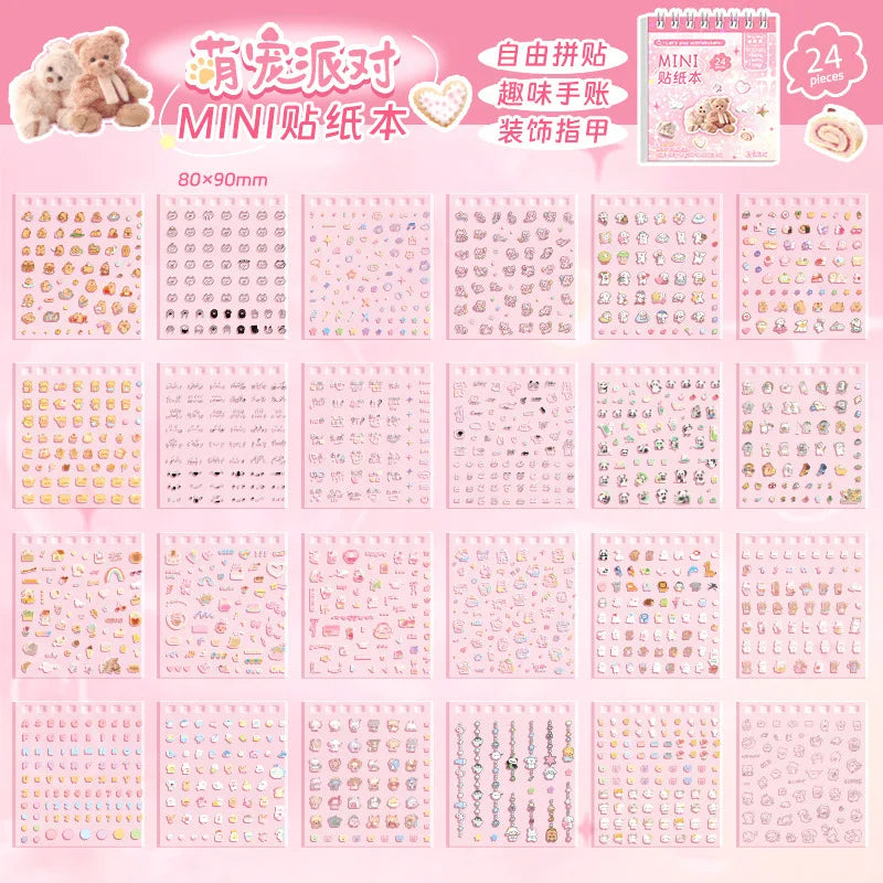 Mini Sticker Book for Kids 300+ DIY Scrapbooking Stickers Kawaii Dessert Journal Decals