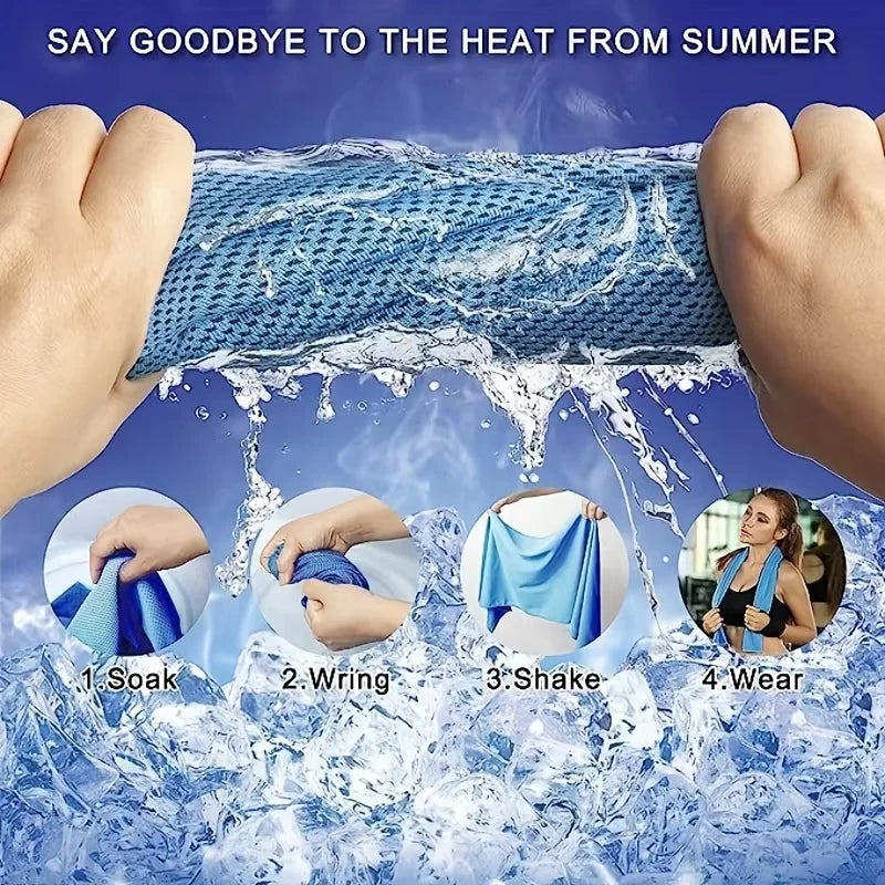 4-Pack Cooling Towels 35.4x11.8 Inches Soft Breathable Sports Towels for Outdoor Gym Yoga Camping Fitness Running
