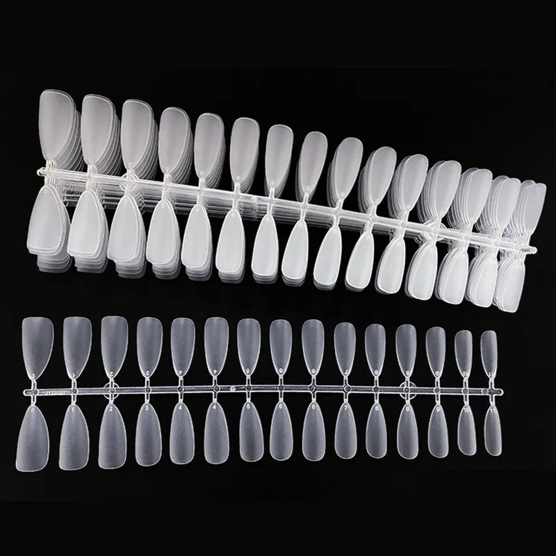 120pcs Matte Full Cover Nail Tips - Soft Gel, Oval & Almond Shapes, Strong Adhesion