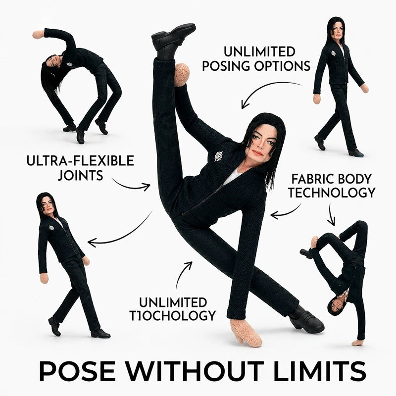 Funny Michael Jackson Action Figure - Abstract Joint Mobility Doll for Party & Decor