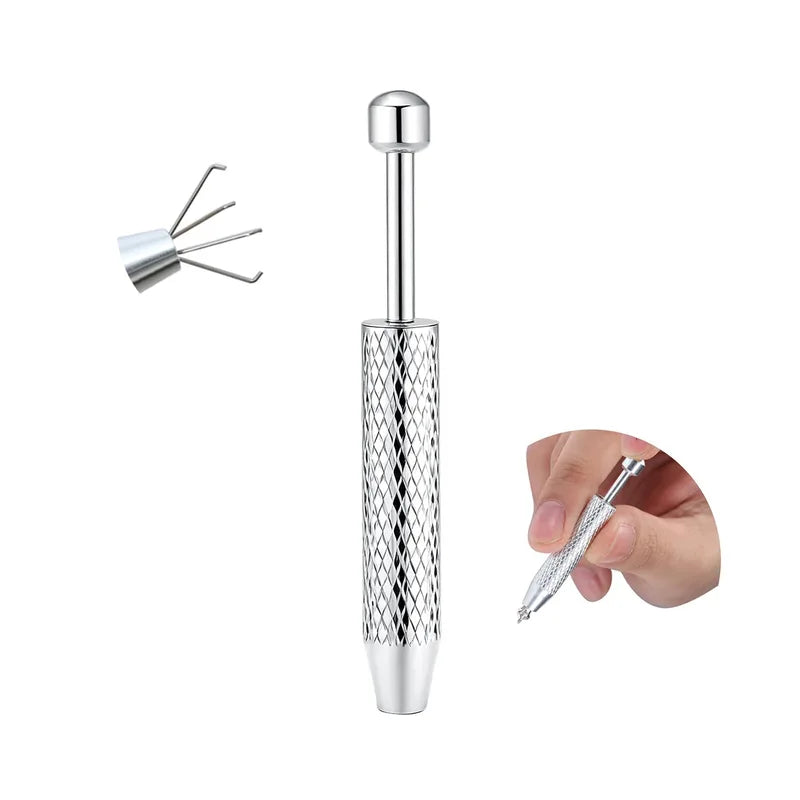 4 Claw Pick Up Tool Beads Gem Prong Holder Stainless Steel Body Piercing Assistance
