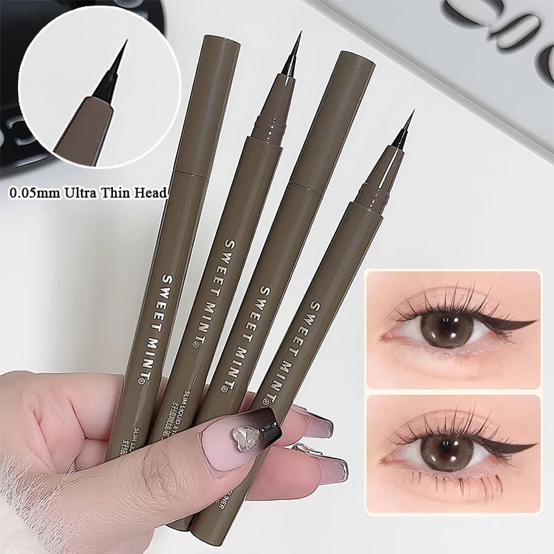 Waterproof Liquid Eyeliner & Eyebrow Pencil Set - Long-Lasting, Quick Dry, Smudge-Proof Cosmetics