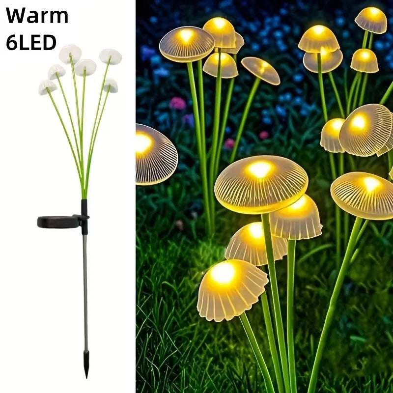 Solar-Powered Mushroom Garden Lights - Outdoor Ambient Lawn Stake Decor