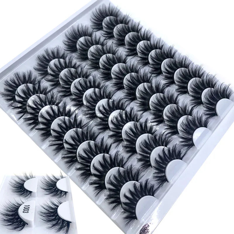 16/20 Pairs of 100% Mink False Eyelashes - Natural & Dramatic Lengthening
