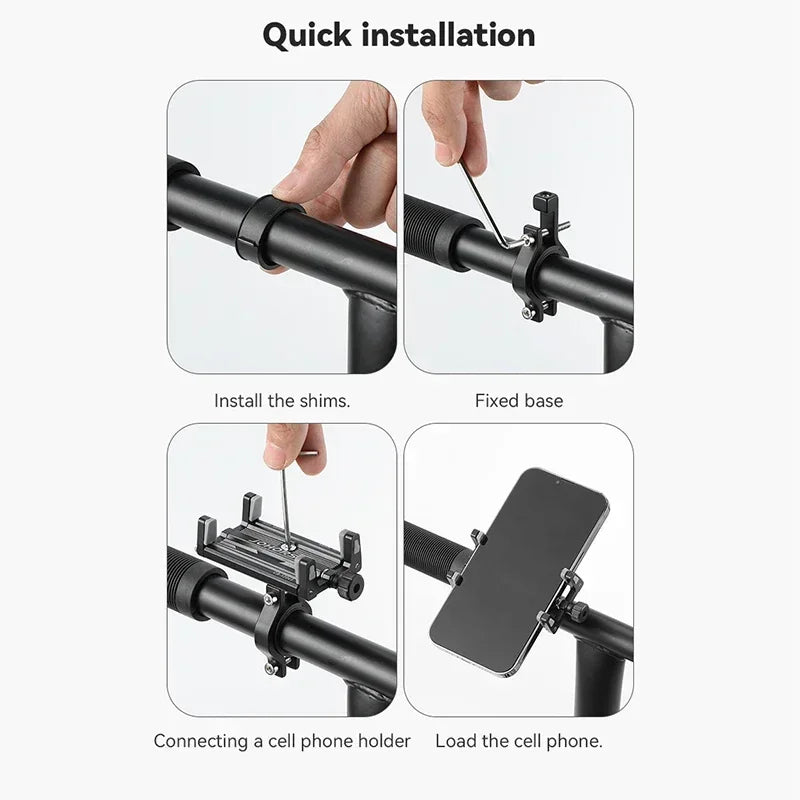 Adjustable Bicycle Phone Holder Aluminum MTB Bike Mount Stand Nonslip