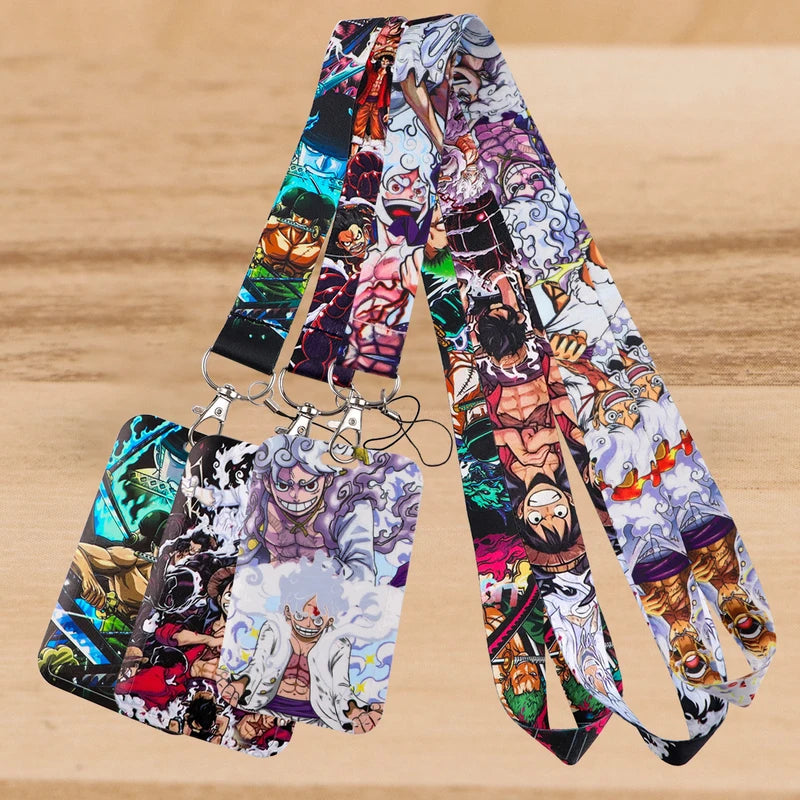 Anime Pirate Card Holder Lanyard with Neck Strap for Keys ID Phone Badge