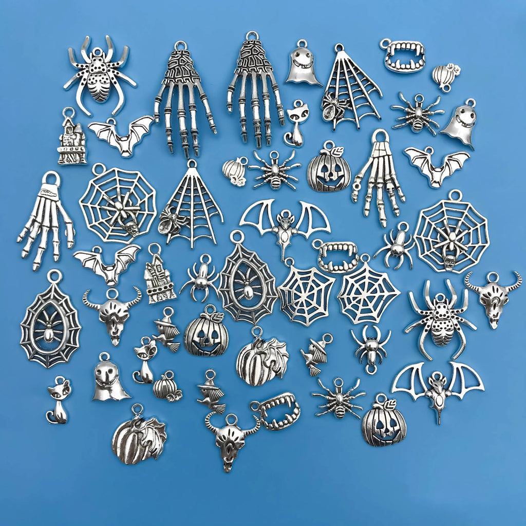 50pcs Zinc Alloy Halloween Charm Charms for Jewelry Making DIY Necklace Bracelet Earrings