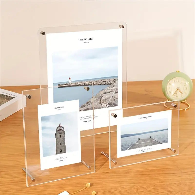 6/7-Inch Acrylic Wall-Mounted & Tabletop Photo Frame - Clear Poster Display