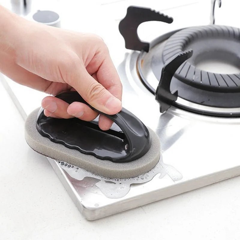 2-Piece Emery Sponge Cleaning Brush Set for Rust and Stain Removal - Kitchen and Bathroom Use