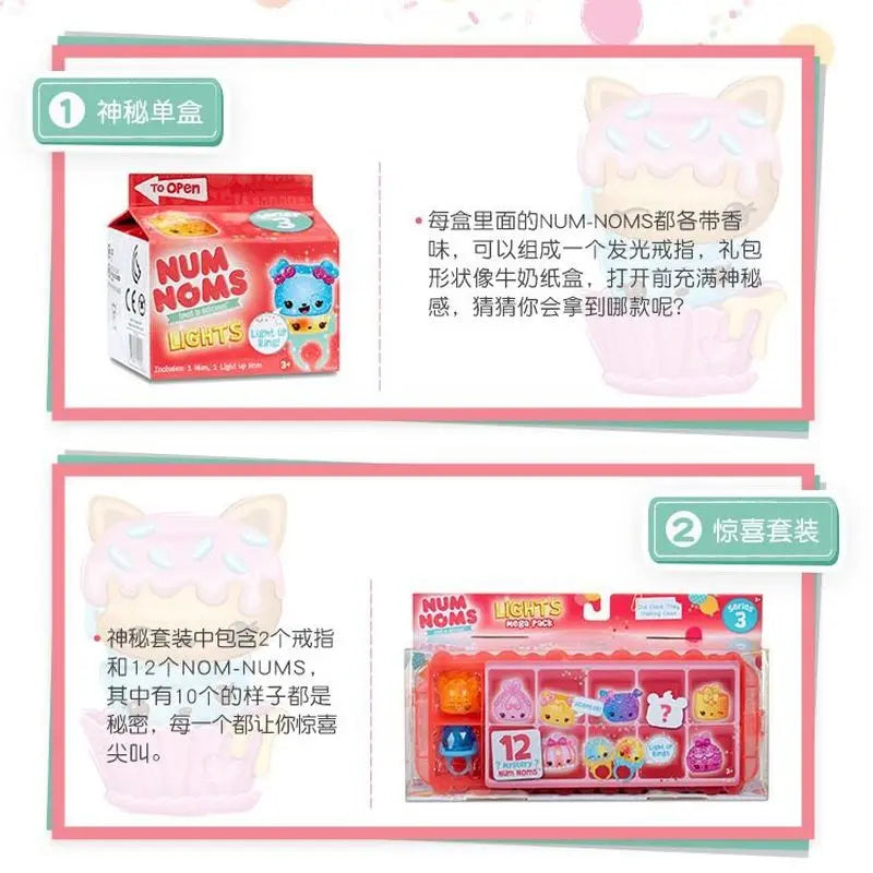 Num Noms Scented Sparkle Light Up Ring Blind Box Toy for Kids - Surprise Collectible Gift