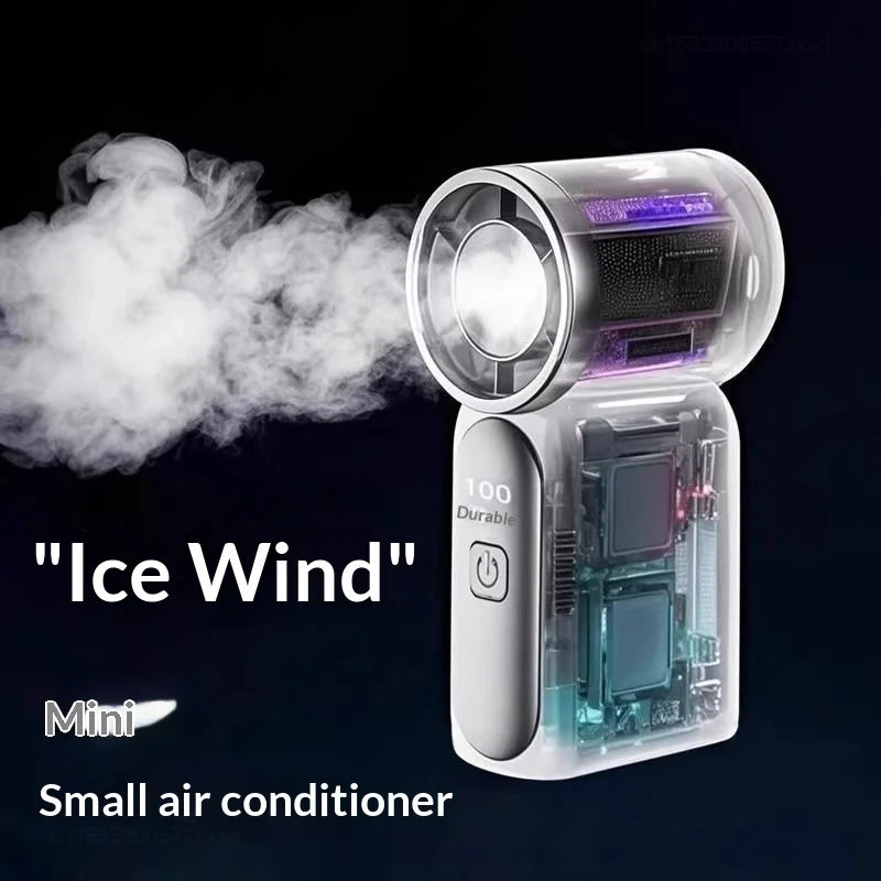 Portable Handheld Mini Fan with Digital Display for Travel Camping Outdoor Use