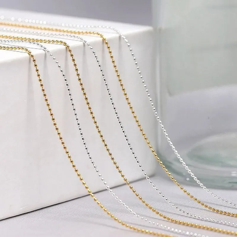 1M Gold Silver Nail Bead Chain - Ellipse Rhinestone Nail Art Decoration