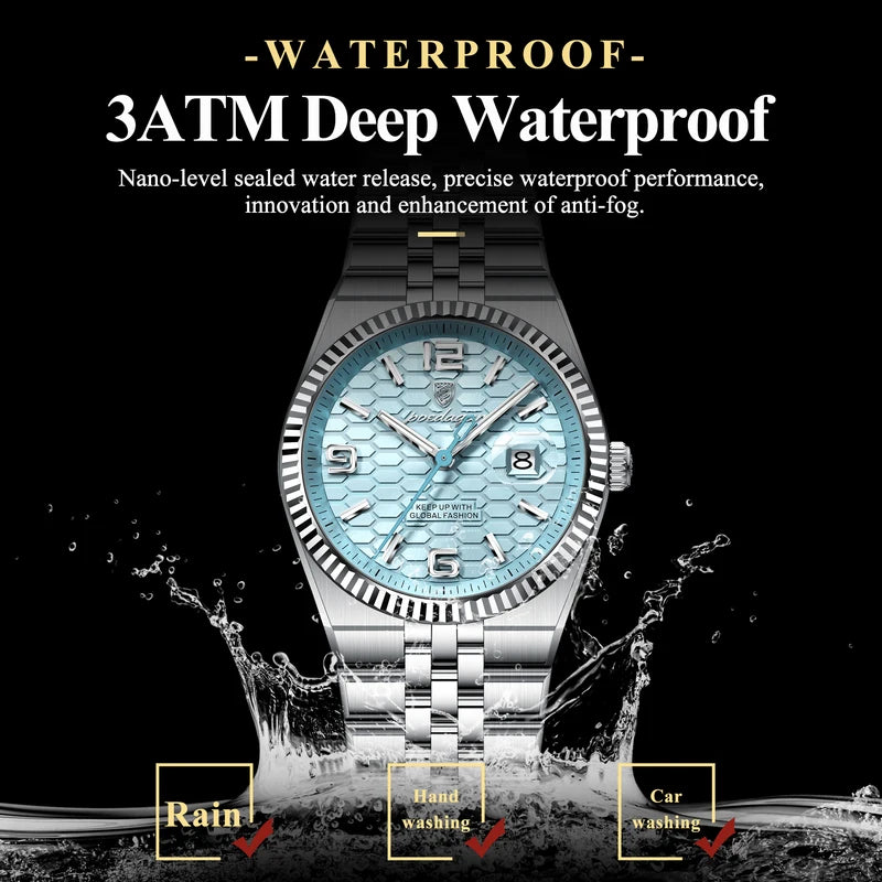 Casual Women's Waterproof Quartz Watch with Luminous Dial and Stainless Steel Band