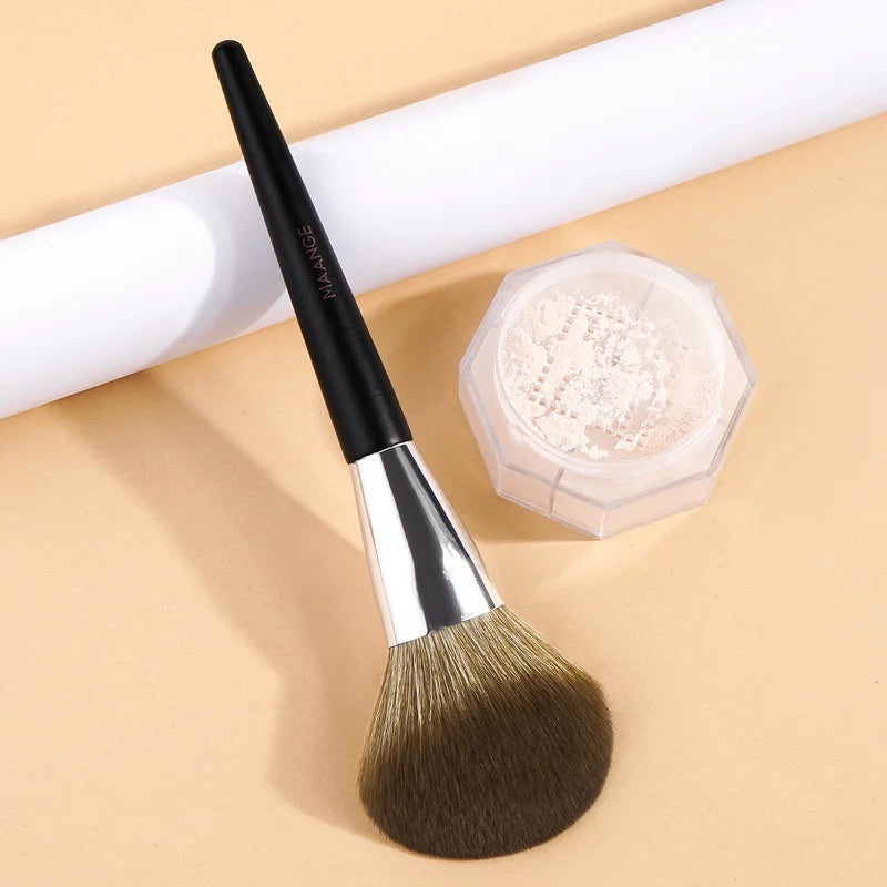 Large Slanted Powder Brush for Mineral Makeup Blending - Soft Synthetic Hair