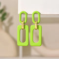Rectangular Hollowed Out Acrylic Stud Earrings - Bohemian Retro Fashion Jewelry