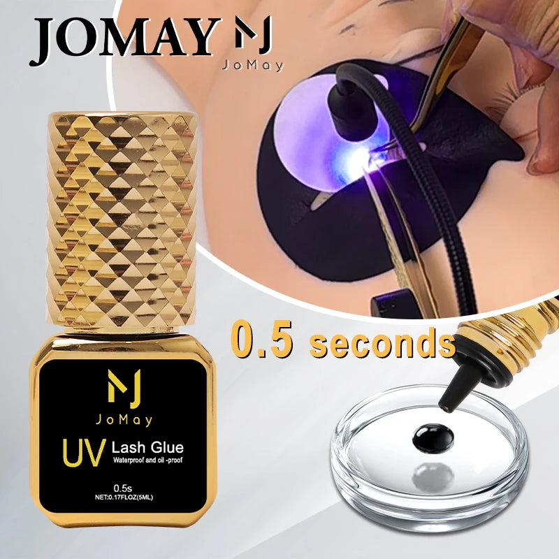 UV Lash Glue Black 3 Bottles 5ml Fast Drying Eyelash Extension Adhesive