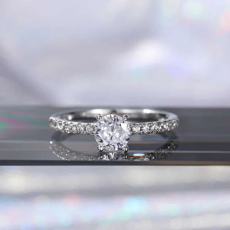 Elegant Women’s Wedding Band Eternity Ring with Zirconia - Thin, Luxurious Jewelry