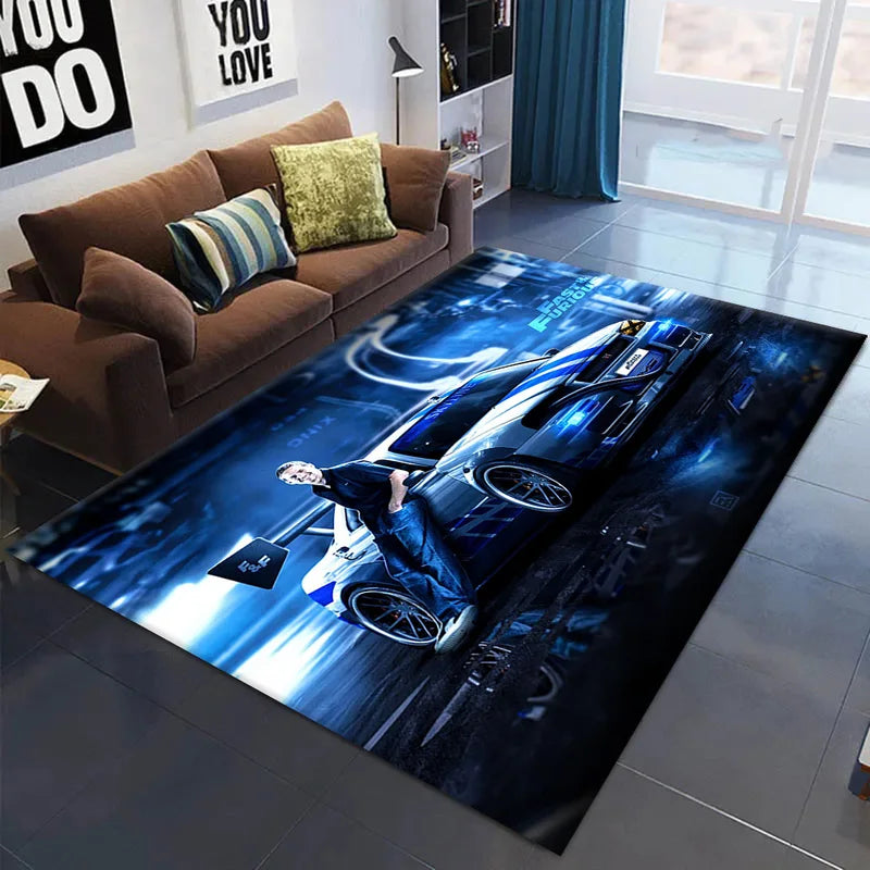 Car Skyline GTR R34 Floor Carpet Rug Non-Slip Home Decor for Living Room