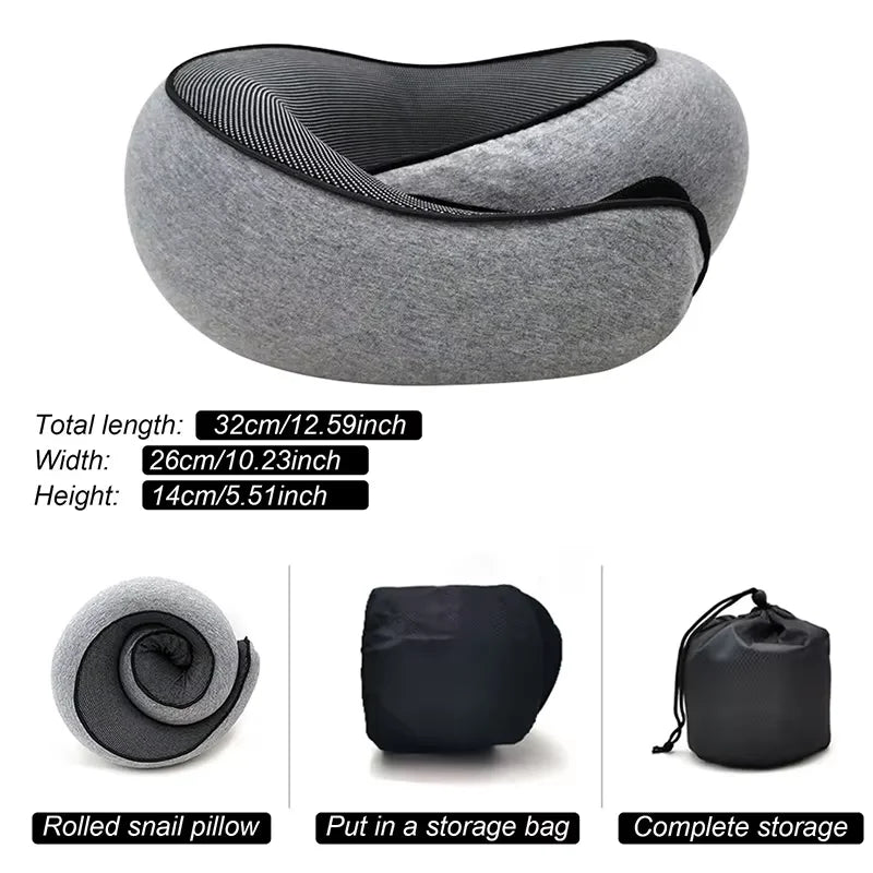 Memory Foam Travel Neck Pillow U-Shaped Support for Sleep & Comfort
