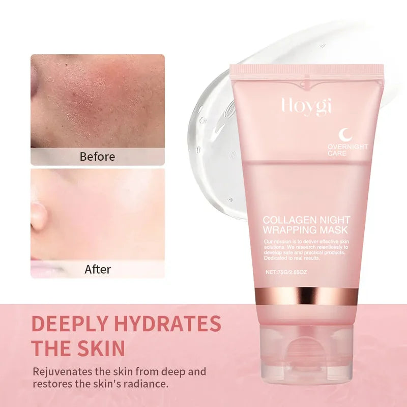 Hydrating Collagen Night Facial Mask Set - Deep Moisturizing & Anti-Aging