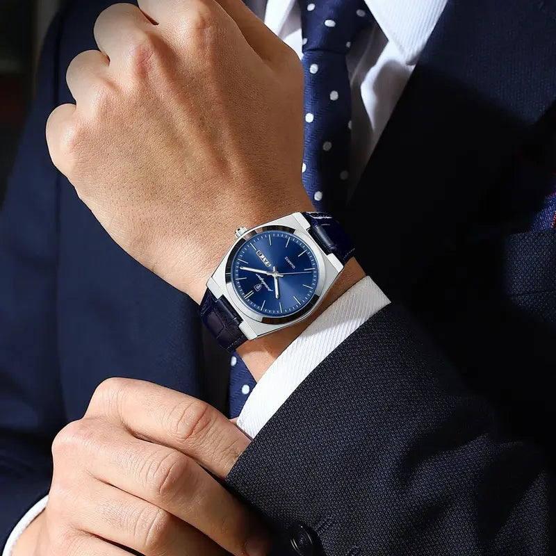 Luxury Waterproof Men’s Quartz Watch with Luminous Date Week Display - Business Style