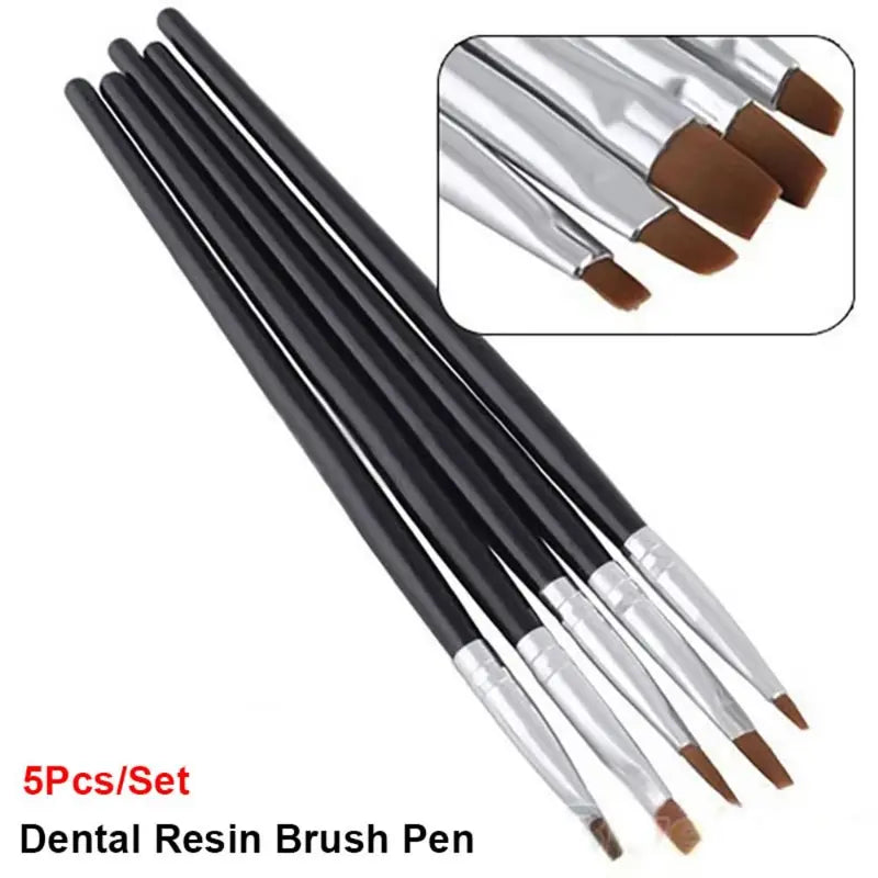 5Pcs Dental Resin Brush Pens - Teeth Shaping & Cleaning Tools for Resin & Nail Art