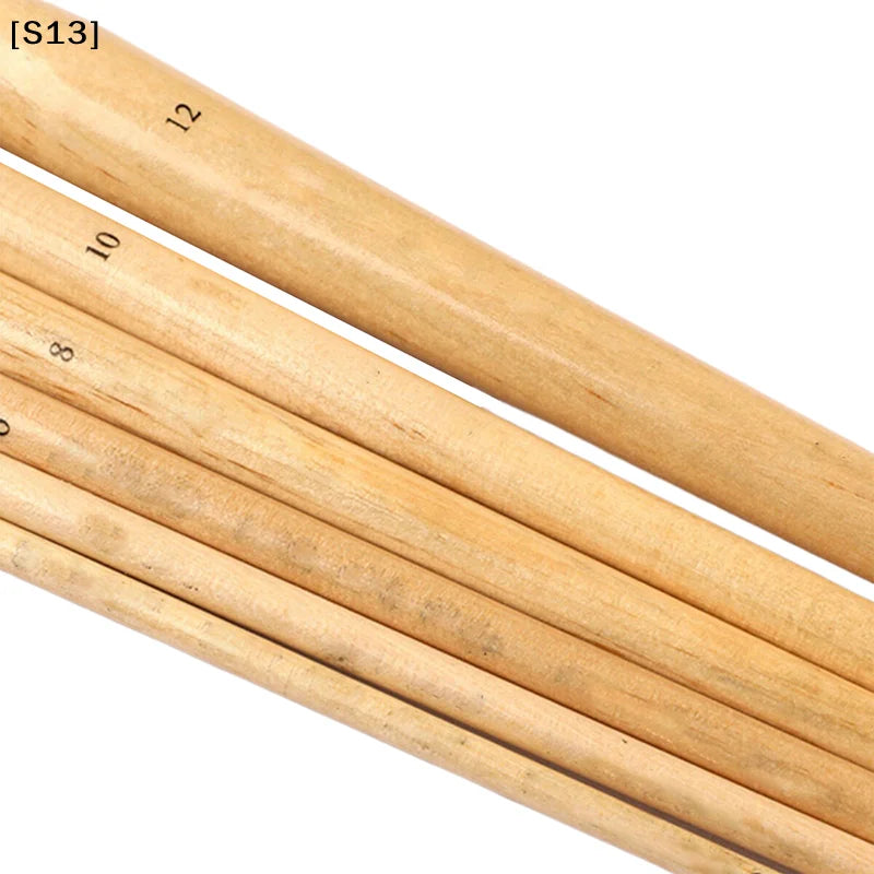 12Pcs Oil & Acrylic Art Brushes Set - Round Pig Bristle Hair with Long Wooden Handles