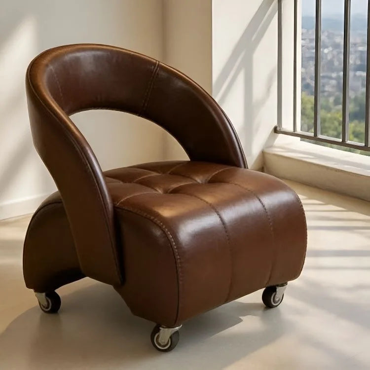 Swivel Wheel Stool with Backrest Multi-Use Sofa Bench for Home Living Room