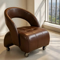 Swivel Wheel Stool with Backrest Multi-Use Sofa Bench for Home Living Room