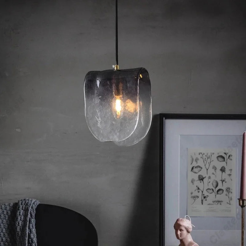 Gradient Glass Pendant Lights for Kitchen Bedroom Restaurant Hanging Lamp Ceiling Fixture