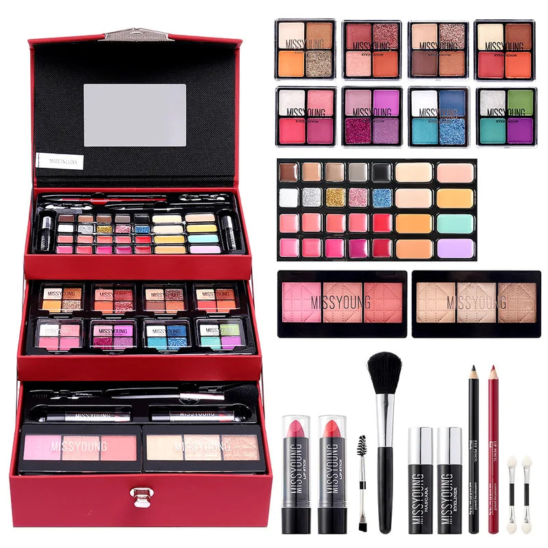 All-in-One Makeup Gift Set for Women – Eyes, Lips, Brows & Glitter Palette