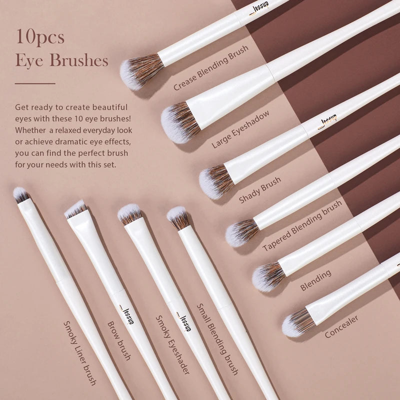 14-Piece Makeup Brush Set with Synthetic Brushes for Face & Eyes - Premium Quality