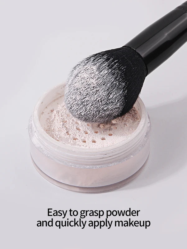 Black Makeup Brush Set - Soft Fluffy Face Powder, Blush & Highlighter Brush