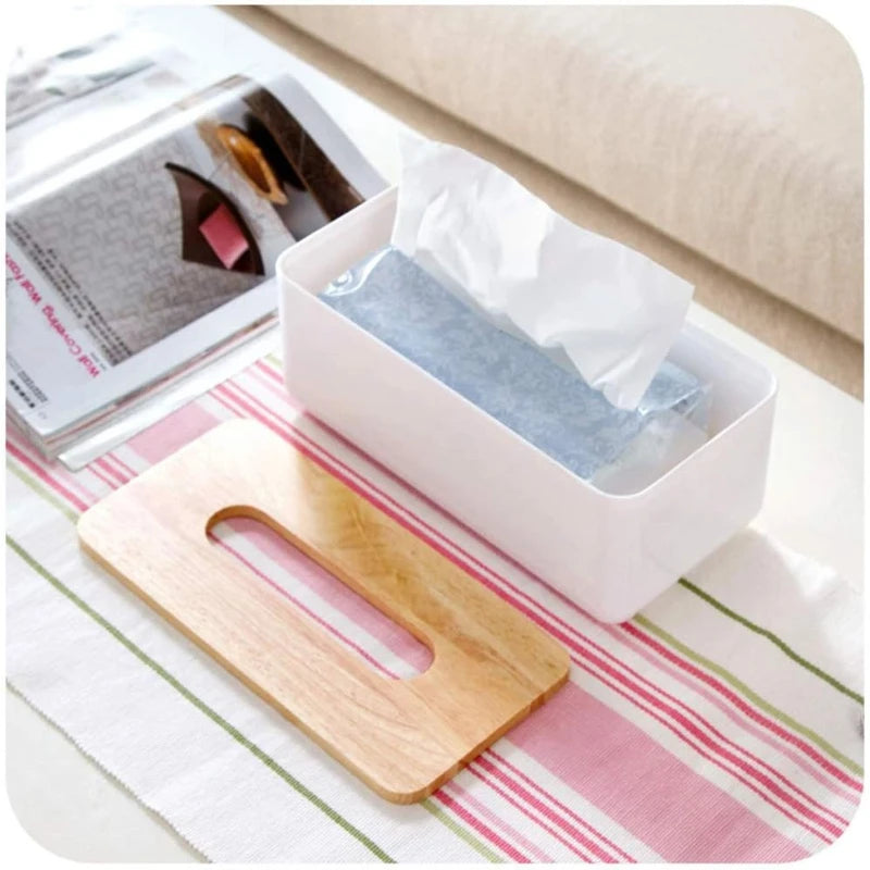 Stylish Wooden Tissue Box Cover - Home Kitchen Plastic & Bamboo Decor