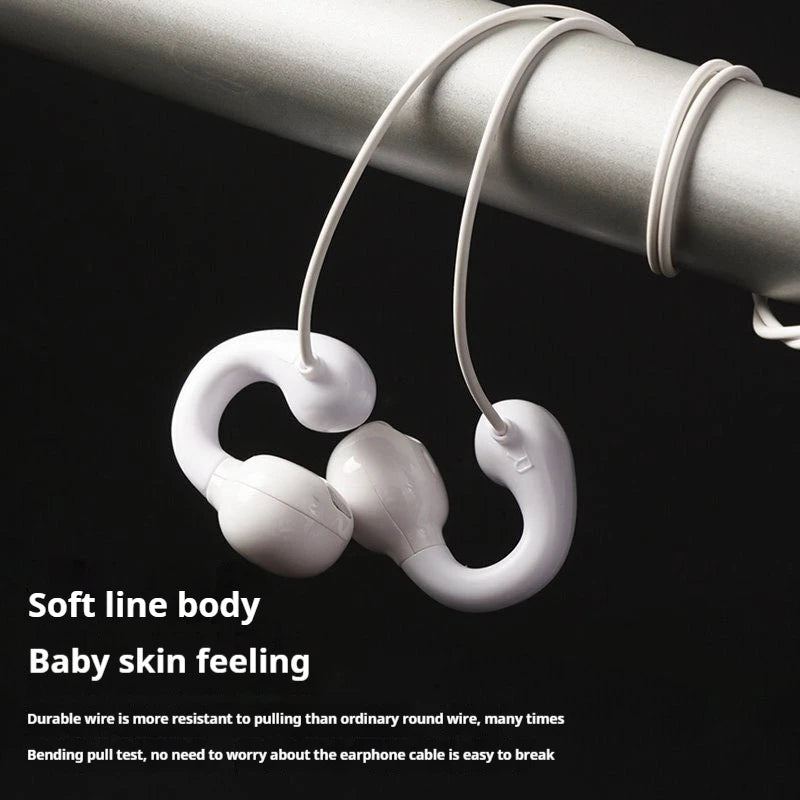 Wired Type C & 3.5mm Clip-On Stereo Earbuds with HD Mic for Gaming and Sports